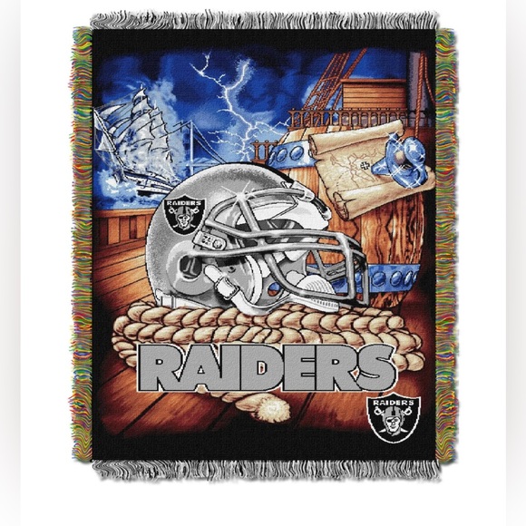 Oakland Raiders Blanket Throw Tapestry NFL Football Sports Field Advantage - Picture 1 of 10